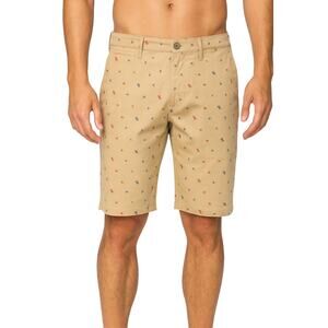 Jachs New York Stretch Chino Shorts Size 32 NWT Dark Khaki Bleecker Fit